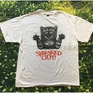 stressed out cat shirt
